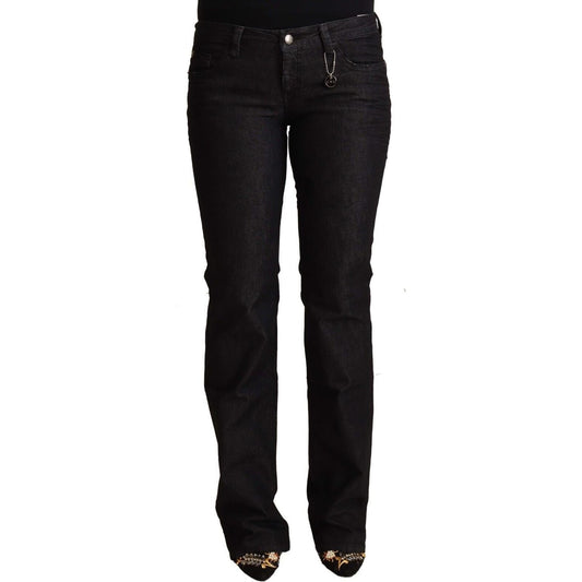 Costume National Black Cotton Low Waist Skinny Jeans
