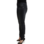Acht Black Washed Cotton Low Waist Slim Fit Denim Jeans