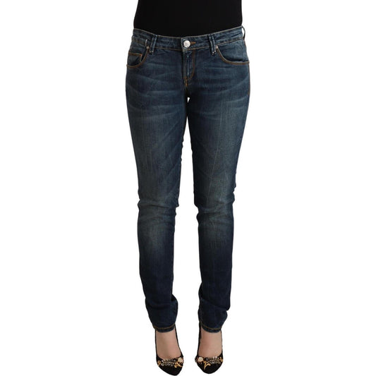 Acht Elegant Slim Fit Low Waist Denim Jeans Acht Dark Slate Gray