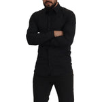 Dolce & Gabbana Black Cotton GOLD Slim Fit Dress Shirt TSH82933- 37