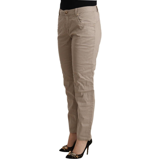 Acht Beige Mid Waist Tapered Pants Acht Dim Gray