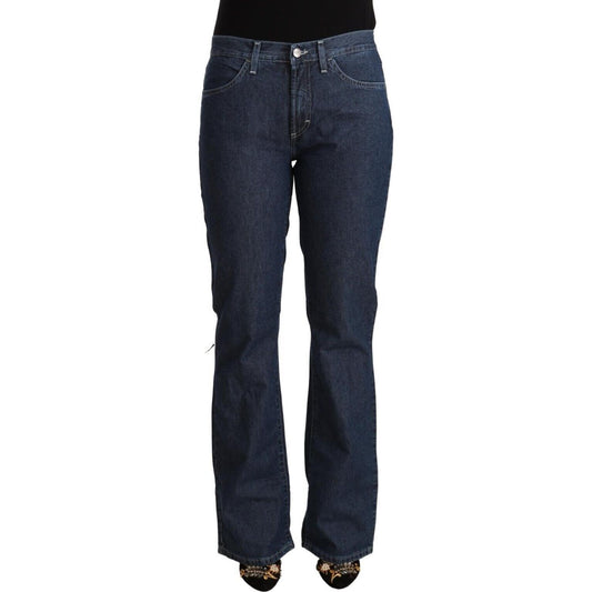 GF Ferre Elegant Flared Cotton Jeans GF Ferre Dark Slate Gray