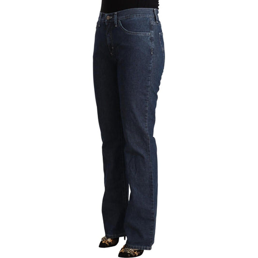 GF Ferre Elegant Flared Cotton Jeans GF Ferre Dark Slate Gray