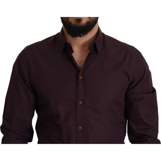 Dolce & Gabbana Regal Purple Slim Fit Dress Shirt Dolce & Gabbana Black