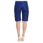 Ermanno Scervino Chic Blue Mid Waist Shorts Ermanno Scervino Midnight Blue