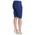 Ermanno Scervino Chic Blue Mid Waist Shorts Ermanno Scervino Dark Slate Gray