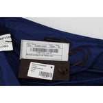 Ermanno Scervino Chic Blue Mid Waist Shorts Ermanno Scervino Midnight Blue