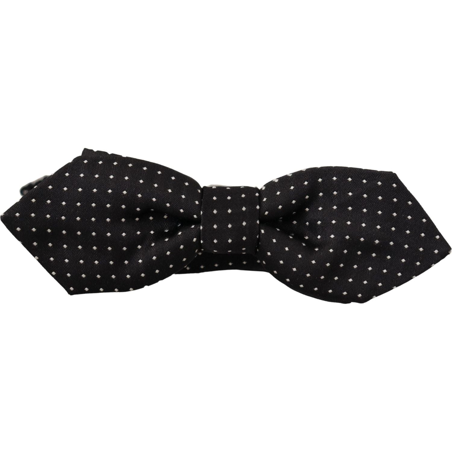 Dolce & Gabbana Black White Polka Dot Adjustable Neck Papillon Bow Tie