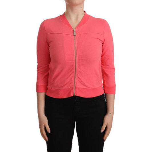 Blumarine Elegant Pink Full Zip Sweater Blumarine Tomato