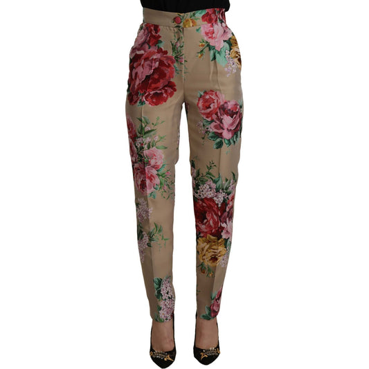 Dolce & Gabbana Floral High-Waist Dress Pants Dolce & Gabbana Dim Gray