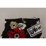Dolce & Gabbana Black Love Clock Sequined Piano Skirt SKI1825- 38