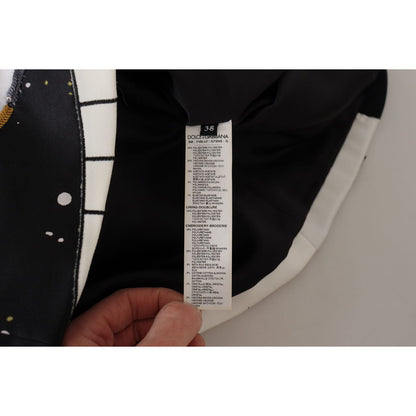 Dolce & Gabbana Black Love Clock Sequined Piano Skirt