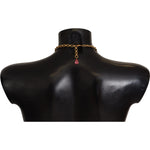 Dolce & Gabbana Gold Brass Sicily Fruits Roses Statement Necklace Necklace