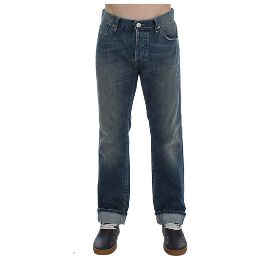 Acht Elegant Regular Fit Blue Wash Denim Acht Dark Slate Gray