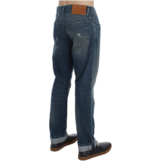 Acht Elegant Regular Fit Blue Wash Denim Acht Dark Slate Gray