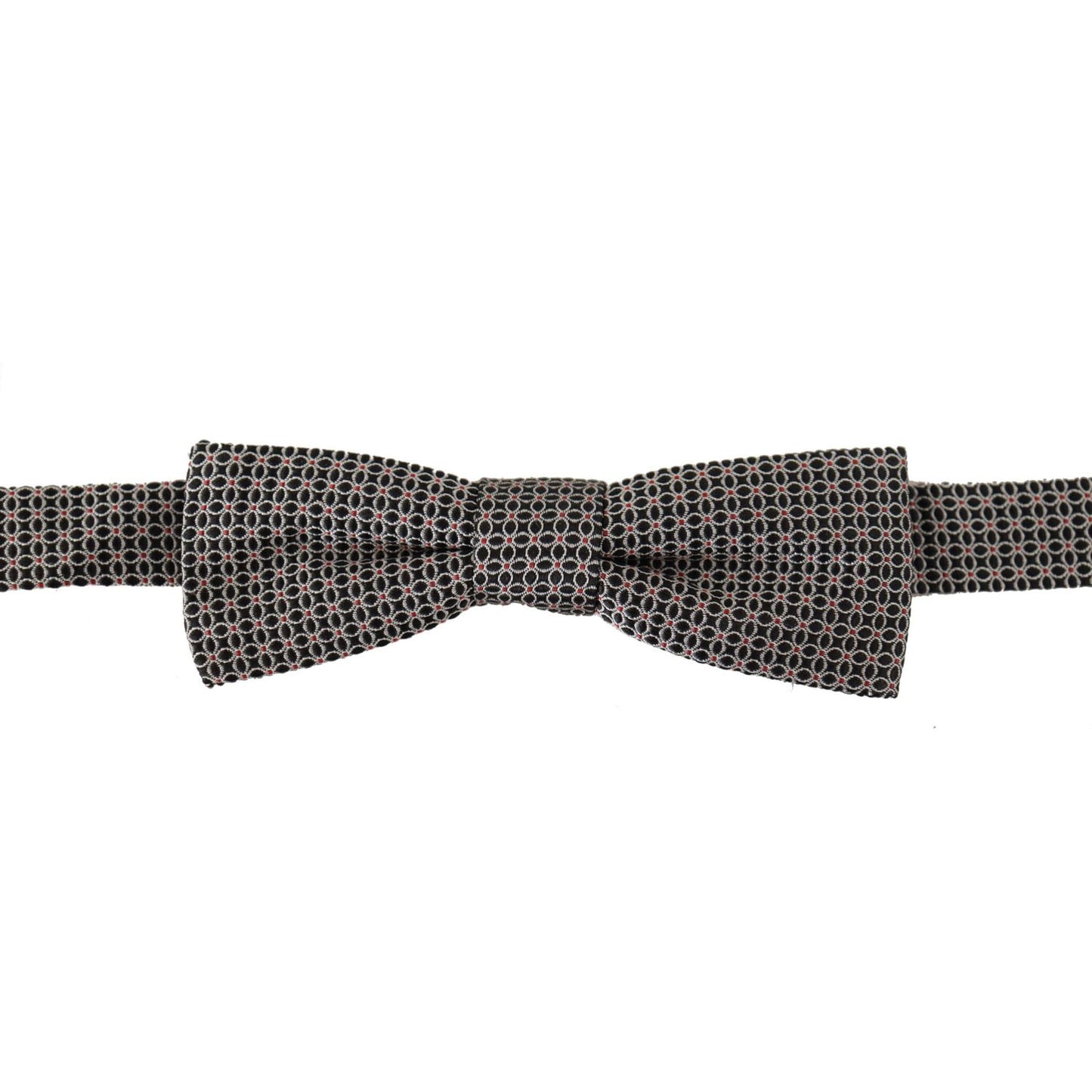 Dolce & Gabbana Black White Flower Pattern Silk Neck Papillon Tie FT3614