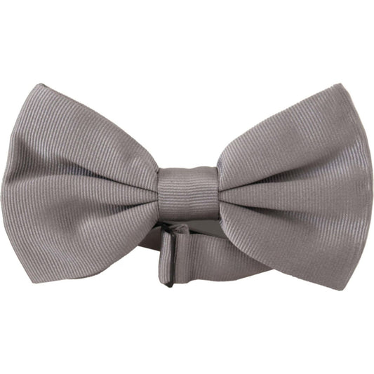 Dolce & Gabbana Gray 100% Silk Adjustable Neck Papillon Tie