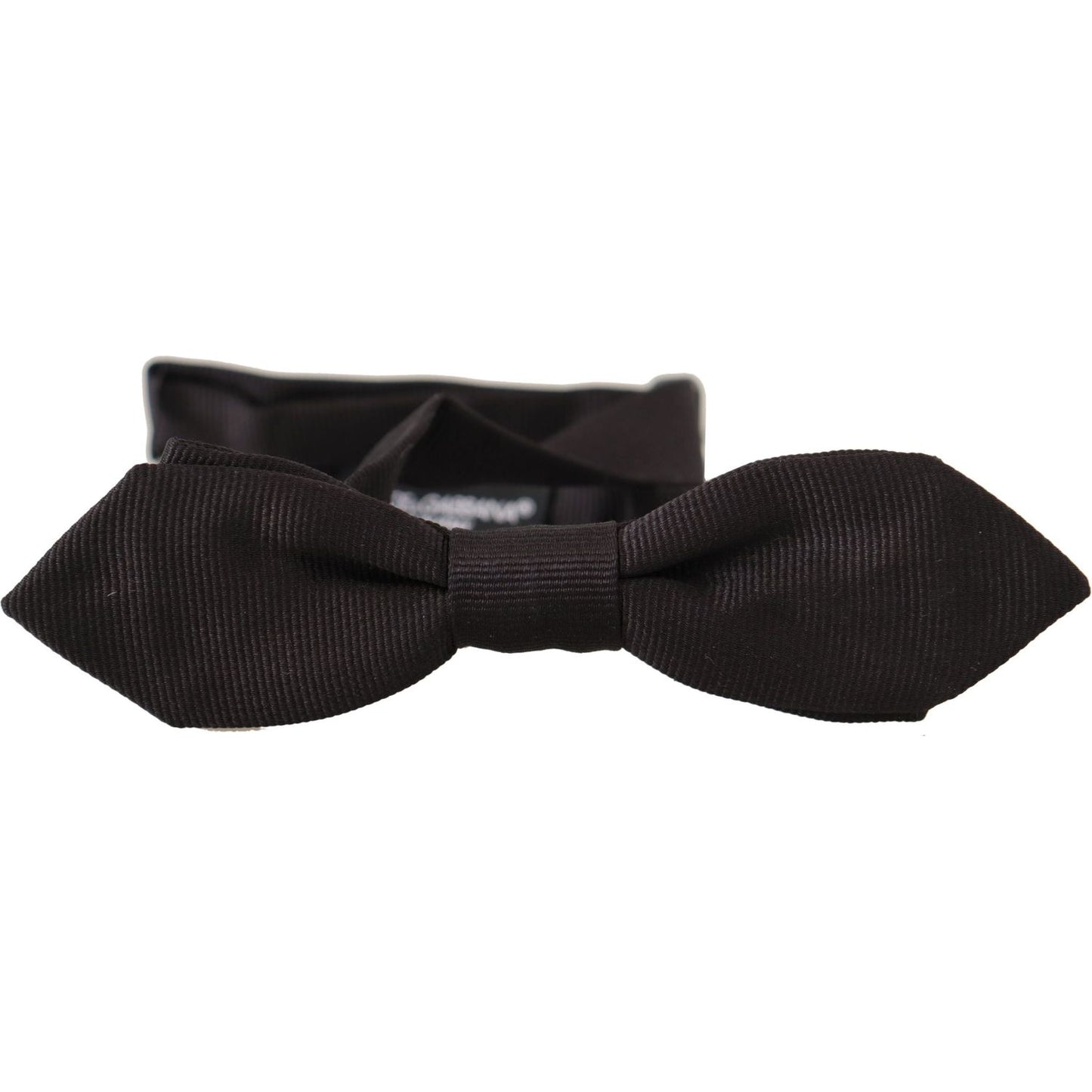 Dolce & Gabbana Black Solid 100% Silk Adjustable Neck Papillon Tie FT3646
