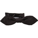 Dolce & Gabbana Black Solid 100% Silk Adjustable Neck Papillon Tie FT3646
