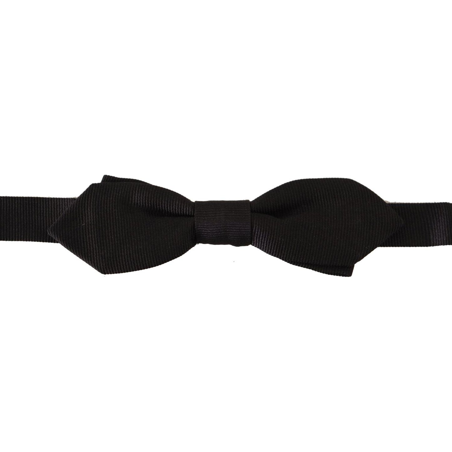 Dolce & Gabbana Black Solid 100% Silk Adjustable Neck Papillon Tie FT3646
