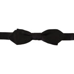 Dolce & Gabbana Black Solid 100% Silk Adjustable Neck Papillon Tie FT3646