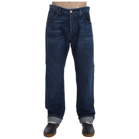 Acht Chic Baggy Loose Fit Blue Jeans for Men Acht Dark Slate Gray