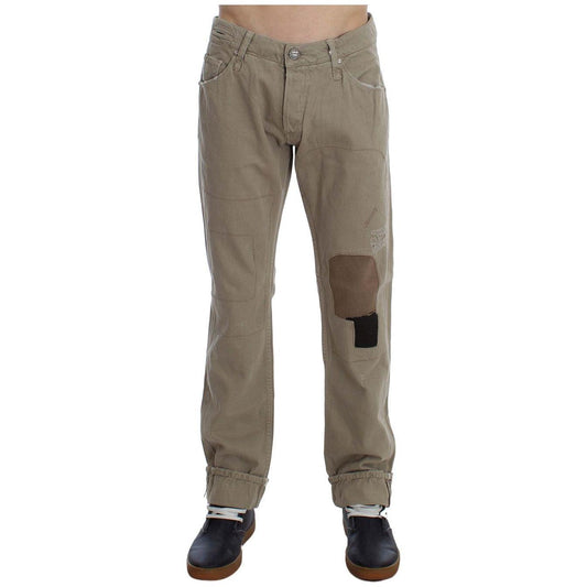 Acht Beige Straight Fit Cotton Jeans for Men Jeans & Pants Acht Dim Gray