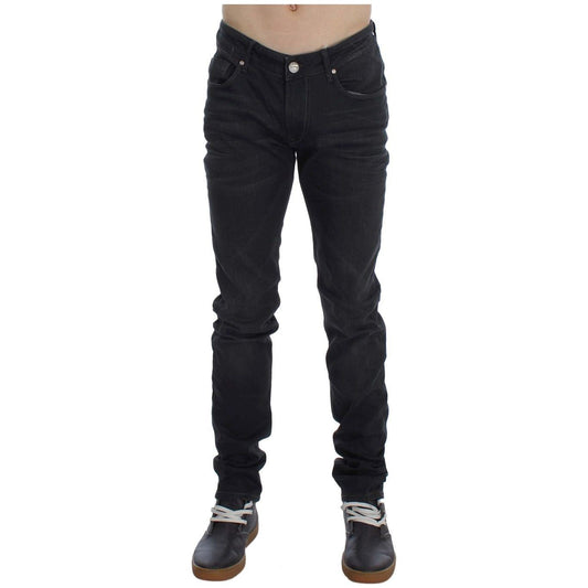 Acht Sleek Gray Slim Fit Men's Premium Denim Acht Dark Slate Gray