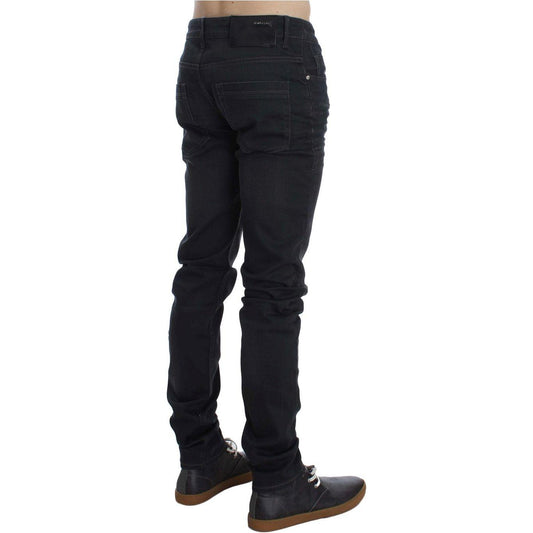 Acht Sleek Gray Slim Fit Men's Premium Denim Acht Black