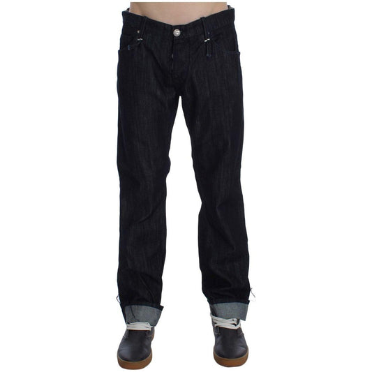 Acht Elegant Straight Fit Blue Mens Jeans Jeans & Pants Acht Black