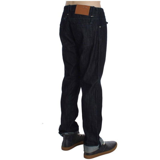 Acht Elegant Straight Fit Blue Mens Jeans Jeans & Pants Acht Black
