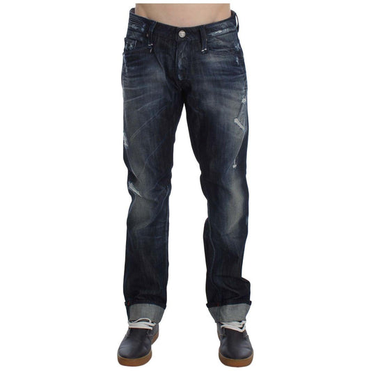 Acht Elegant Regular Straight Fit Blue Jeans Jeans & Pants Acht Dark Slate Gray