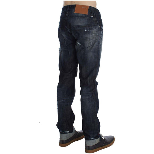 Acht Elegant Regular Straight Fit Blue Jeans Jeans & Pants Acht Dark Slate Gray