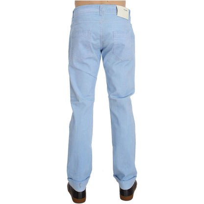 Acht Blue Cotton Stretch Low Waist Fit Jeans