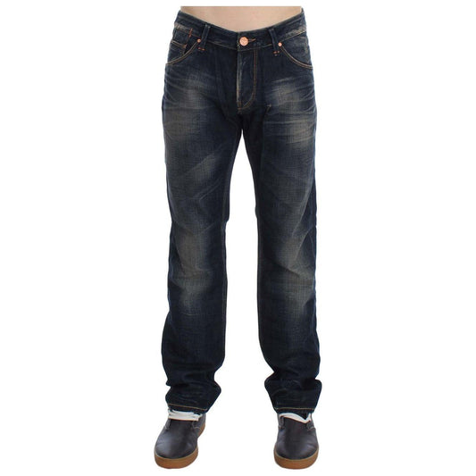 Acht Elegant Straight Fit Low Waist Men's Jeans Acht Dark Slate Gray