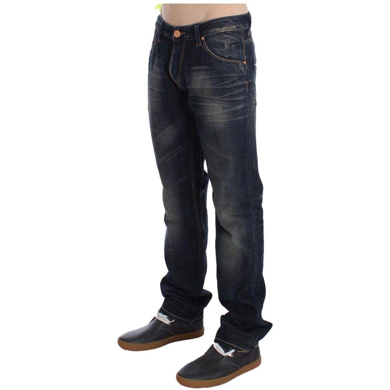 Acht Blue Wash Straight Fit Low Waist Jeans