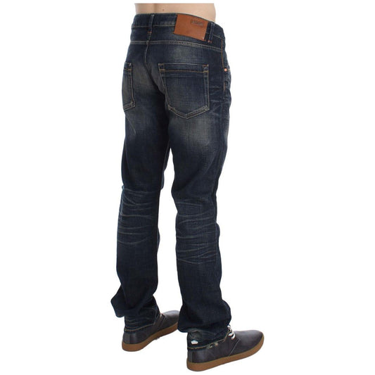 Acht Elegant Straight Fit Low Waist Men's Jeans Acht Dark Slate Gray