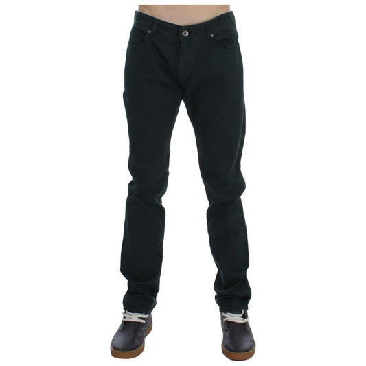 Ermanno Scervino Chic Green Straight Cut Jeans Ermanno Scervino Black