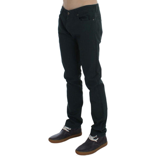 Ermanno Scervino Chic Green Straight Cut Jeans Ermanno Scervino Black