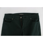 Ermanno Scervino Green Cotton Denim Stretch Straight Fit Jeans