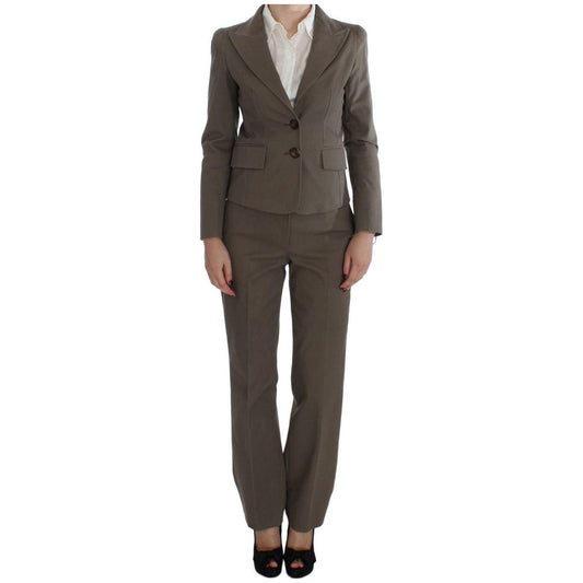 BENCIVENGA Beige Wool-Cotton Suit Set Chic Elegance BENCIVENGA Dark Slate Gray