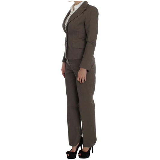 BENCIVENGA Beige Wool-Cotton Suit Set Chic Elegance BENCIVENGA Dark Slate Gray