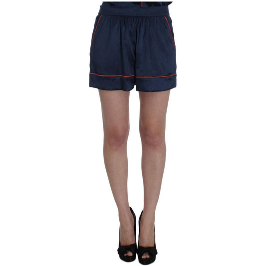 Dolce & Gabbana Elegant Silk Stretch Mini Shorts Dolce & Gabbana Dark Slate Gray