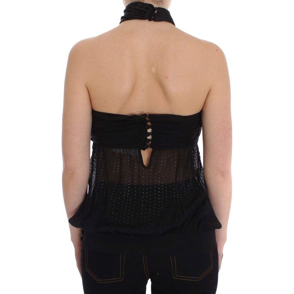 Exte Black Neck Wrap Top Blouse 1728,67345645728,Black,Clothing,Exte,IT40|S,IT42|M,IT44|L,Material: 100% Polyester,New with tags,Sleeveless - T-Shirts - Clothing,T-Shirts - Clothing,Tops & T-Shirts - Women - Clothing,Women,Women - Clothing
