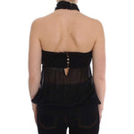 Exte Black Neck Wrap Top Blouse