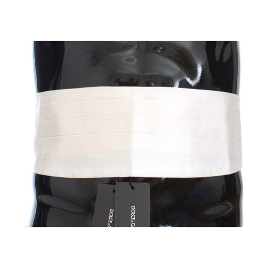 Dolce & Gabbana Elegant White Silk Cummerbund Dolce & Gabbana Dark Slate Gray