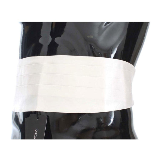 Dolce & Gabbana Elegant White Silk Cummerbund Dolce & Gabbana White Smoke