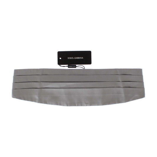 Dolce & Gabbana Elegant Silver Silk Cummerbund Dolce & Gabbana Slate Gray