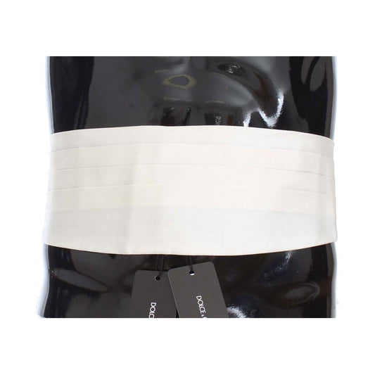 Dolce & Gabbana Exclusive White Silk Cummerbund Dolce & Gabbana Dark Slate Gray