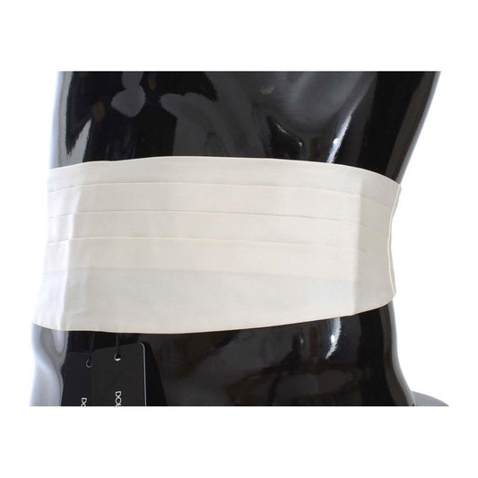 Dolce & Gabbana Exclusive White Silk Cummerbund Dolce & Gabbana Black